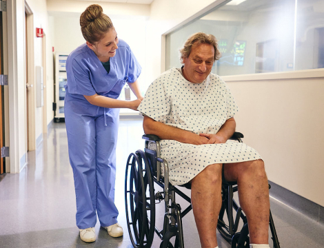 nurse helping a man