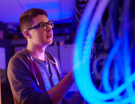 boy in the cables room