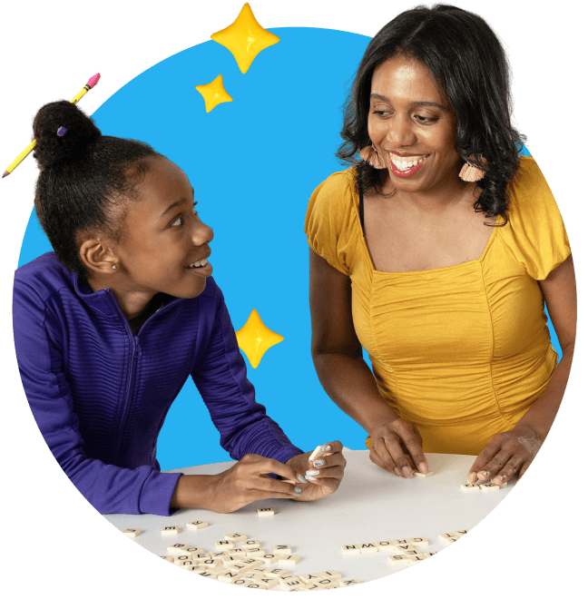 girls talking and smiling