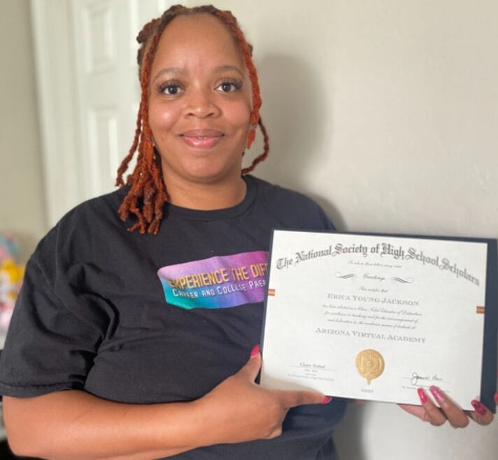 AZVA's Dr. Erica Young-Jackson receiving her award. (Photo: Business Wire)