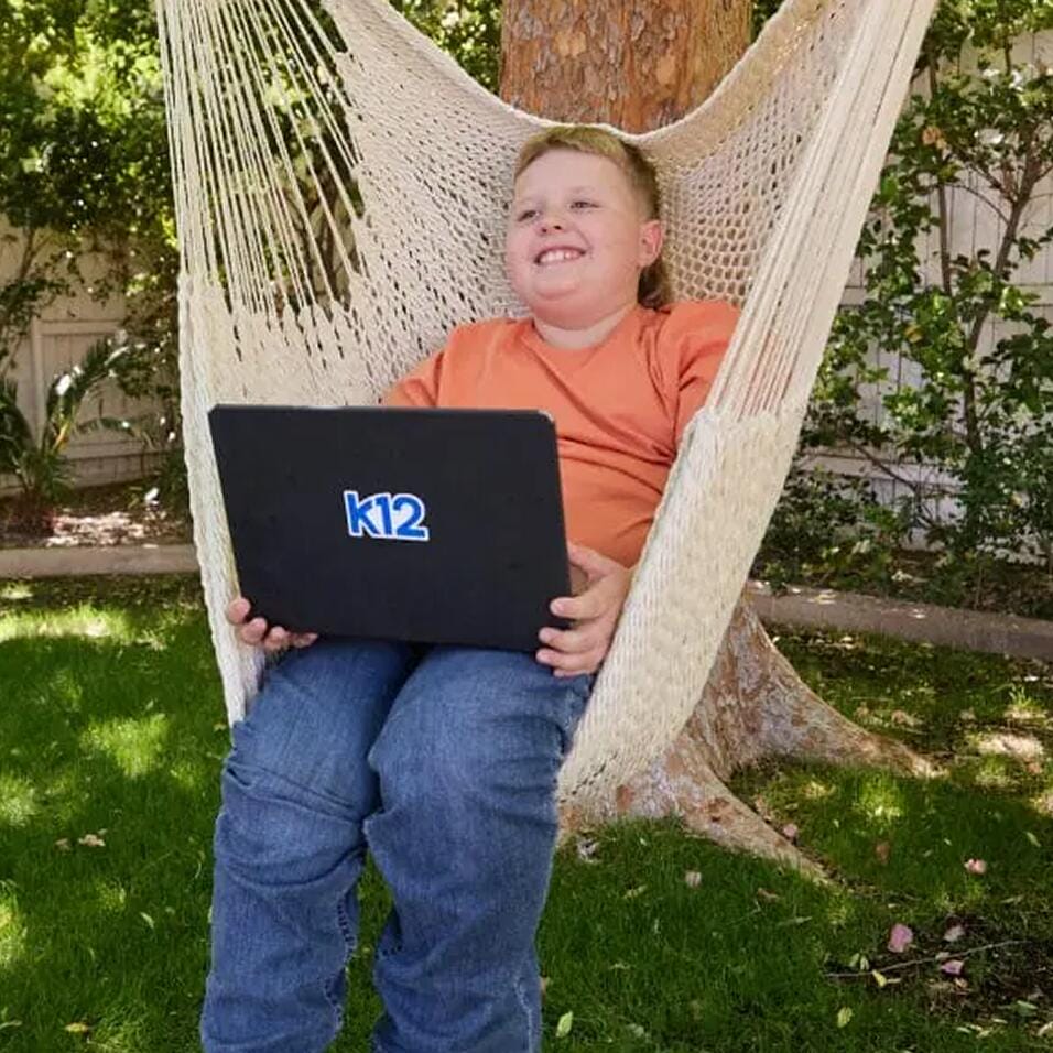 Student with his laptop